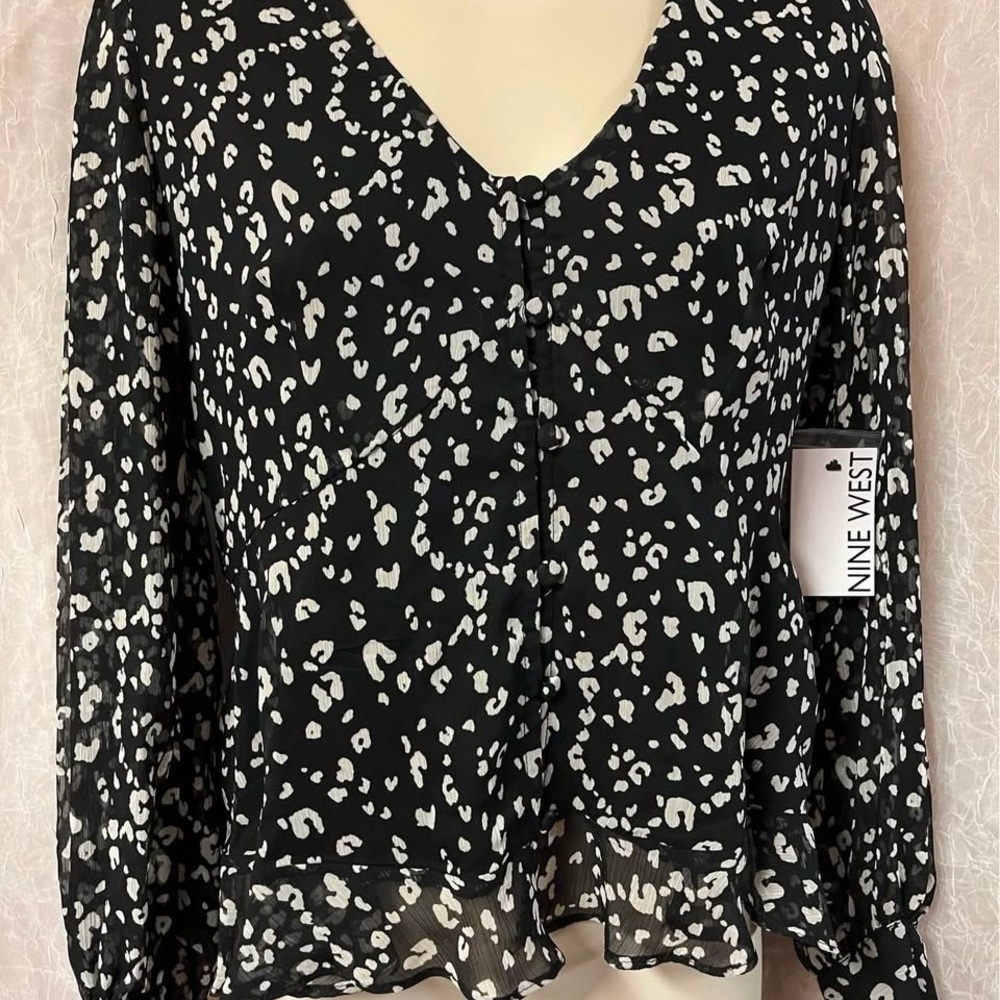 Nine West Black and White Women's Top